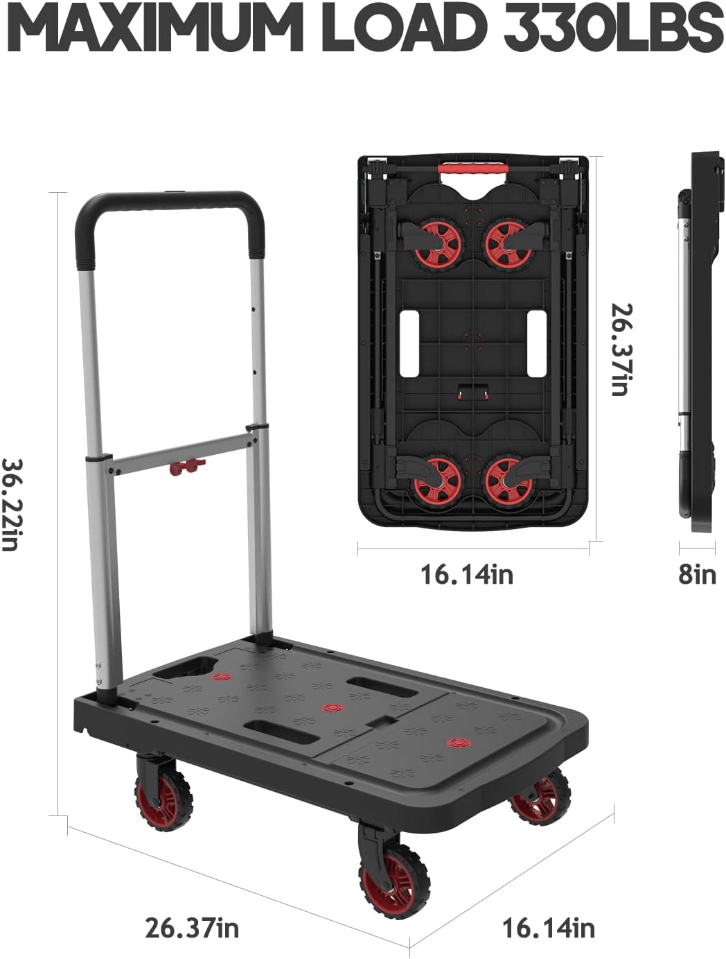 BLUETTI Trolley Cart dimensions diagram