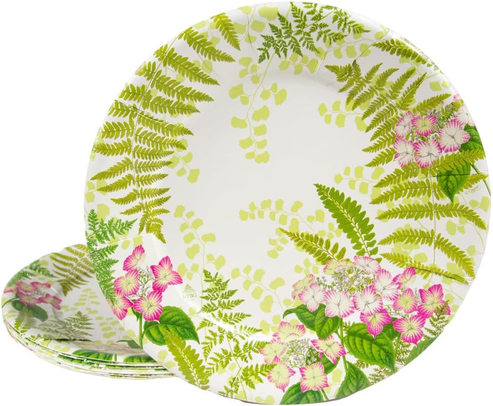 Caspari Fern Garden Dinner Plates - 32 Per Package