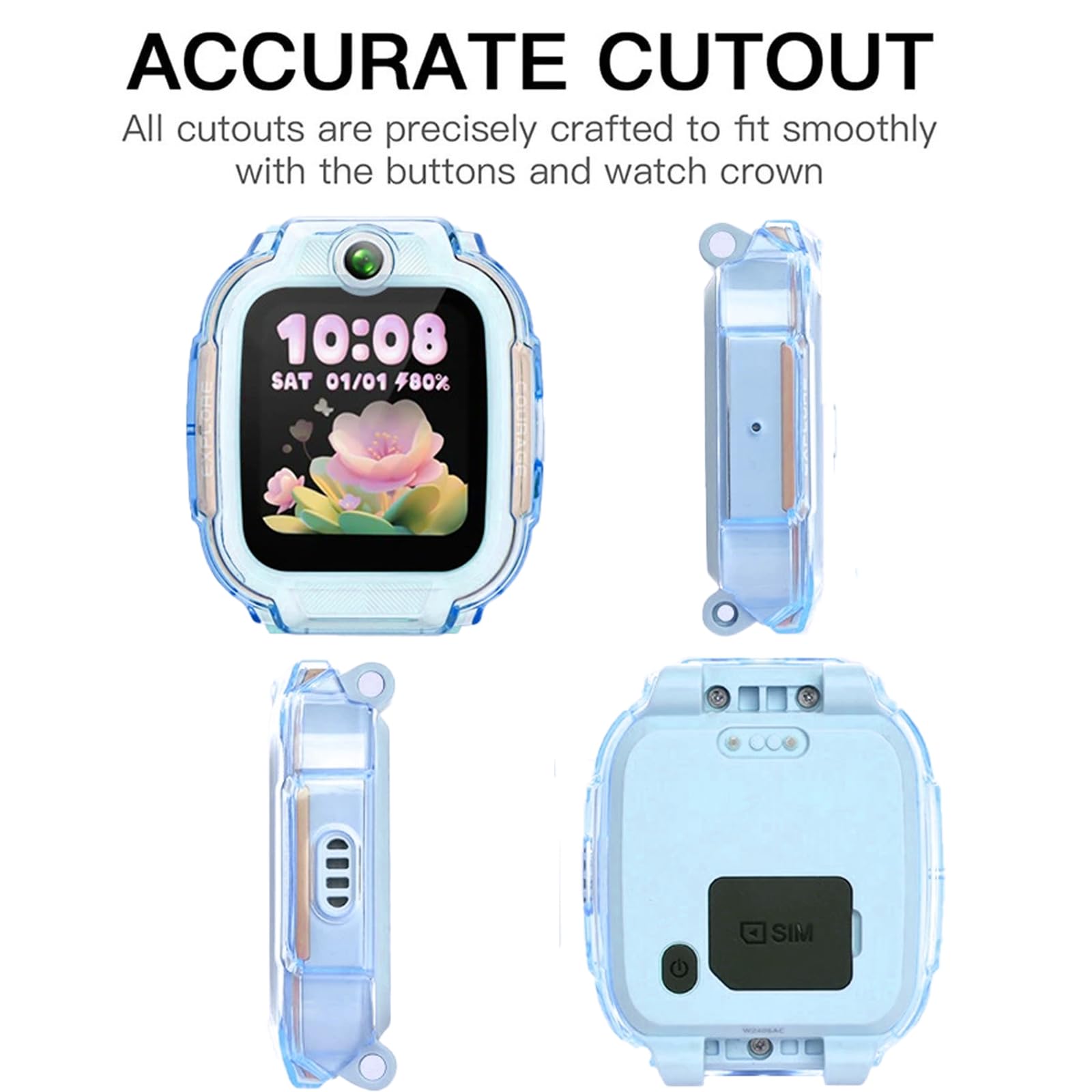 3 sztuki etui na telefon imoo Watch Z3, odporne na wstrząsy silikonowe etui ochronne, ultra cienkie, miękkie, z TPU, odporne na zarysowania, etui ochronne do imoo Z3, niebieskie + zielone +