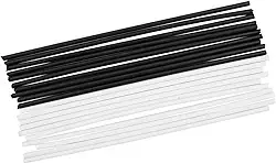 Cryfokt Kit de Substituição de Marcador de Ponto Lateral de Guitarra, 20 Peças ABS 3,94 "de Comprimento Branco + Preto, Ideal para Guitarristas e Baixistas