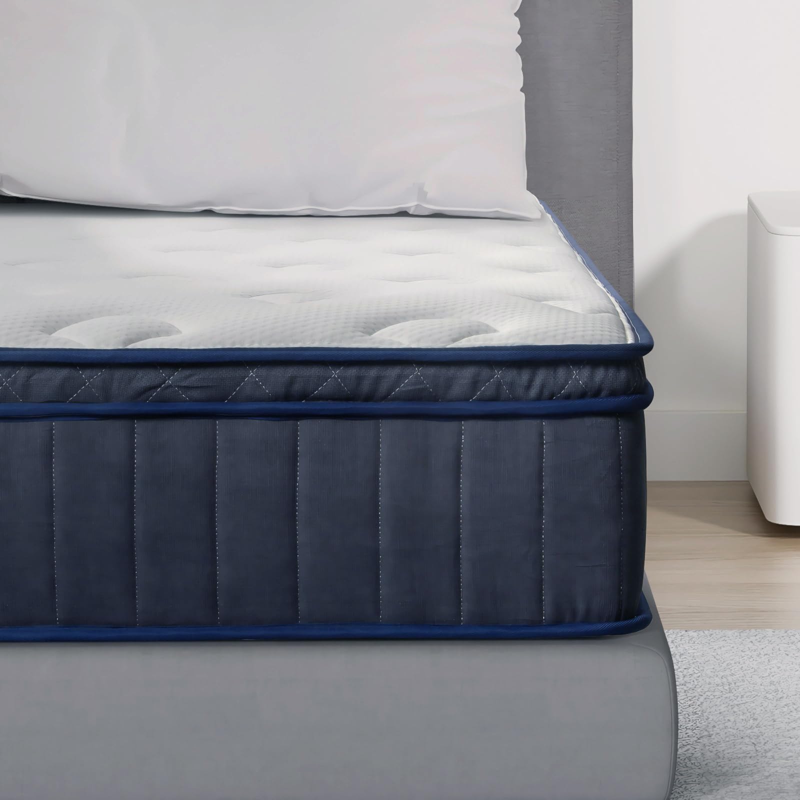 Materasso Queen Size Ibrido 35,5 Cm Con Memory Foam Gel E Molle Insacchettate | Supporto 7 Zone, Antirumore, Senza Fibra Di Vetro, Certificato