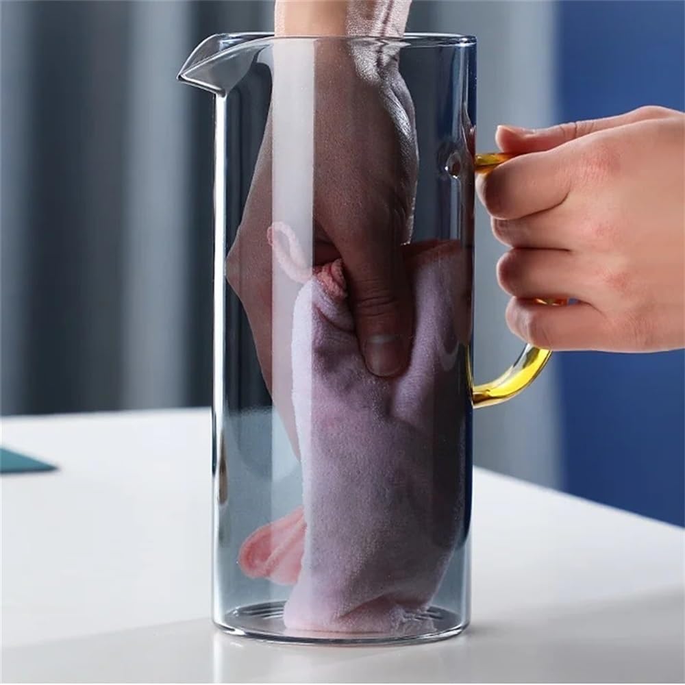Jarra Agua Fria Jarra de agua fría de vidrio engrosado, tetera for jugo de uso doméstico con asa, jarra for bebidas de té helado con jugo de borosilicato alto Jarra Agua Detox Frutas(Blue)