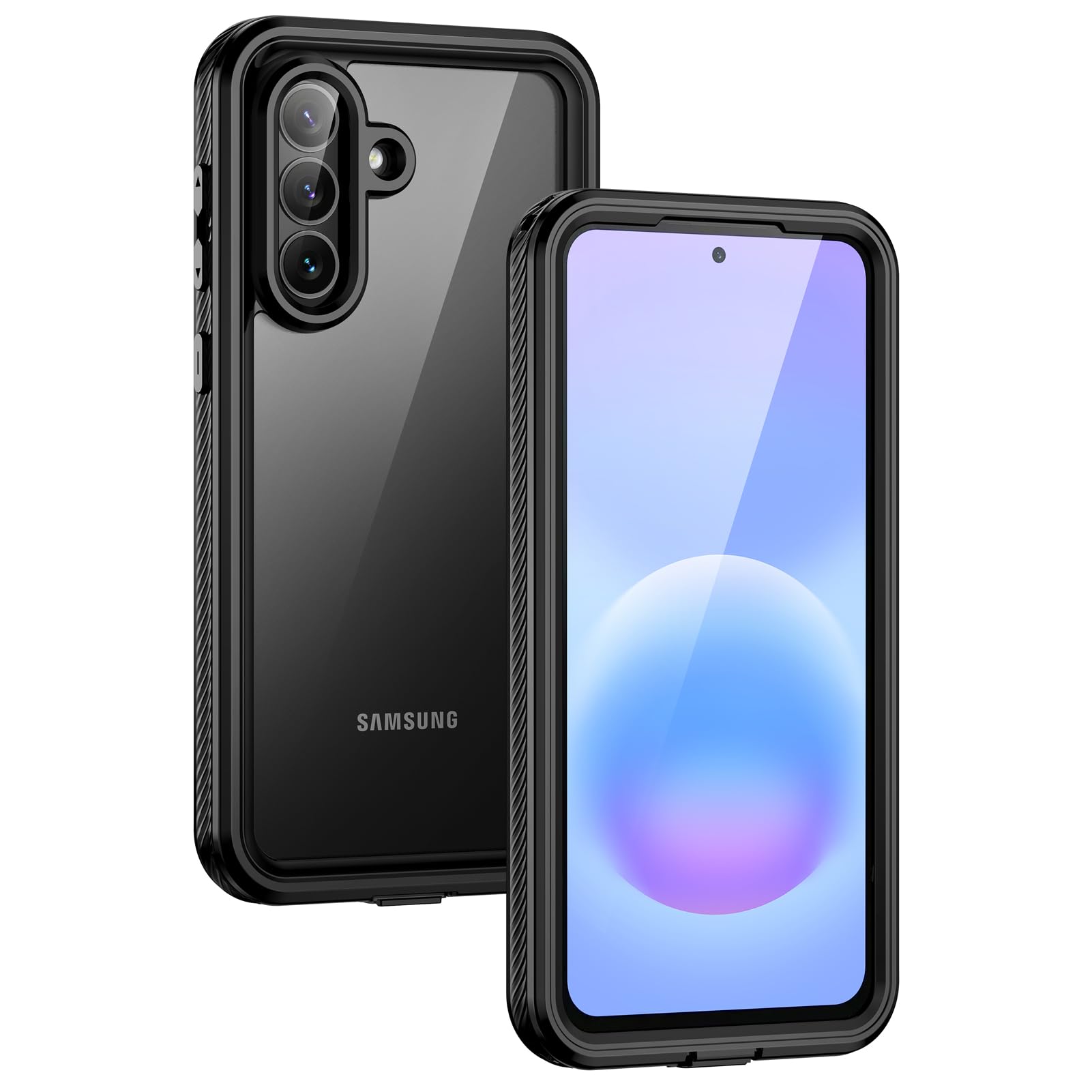 Lanhiem Cover Per Galaxy A57 5G Impermeabile [IP68 Waterproof e 360 Gradi Protezione] Custodia Subacquea Antiurto Resistente Rugged con Protezione dello Schermo per A57,Nero