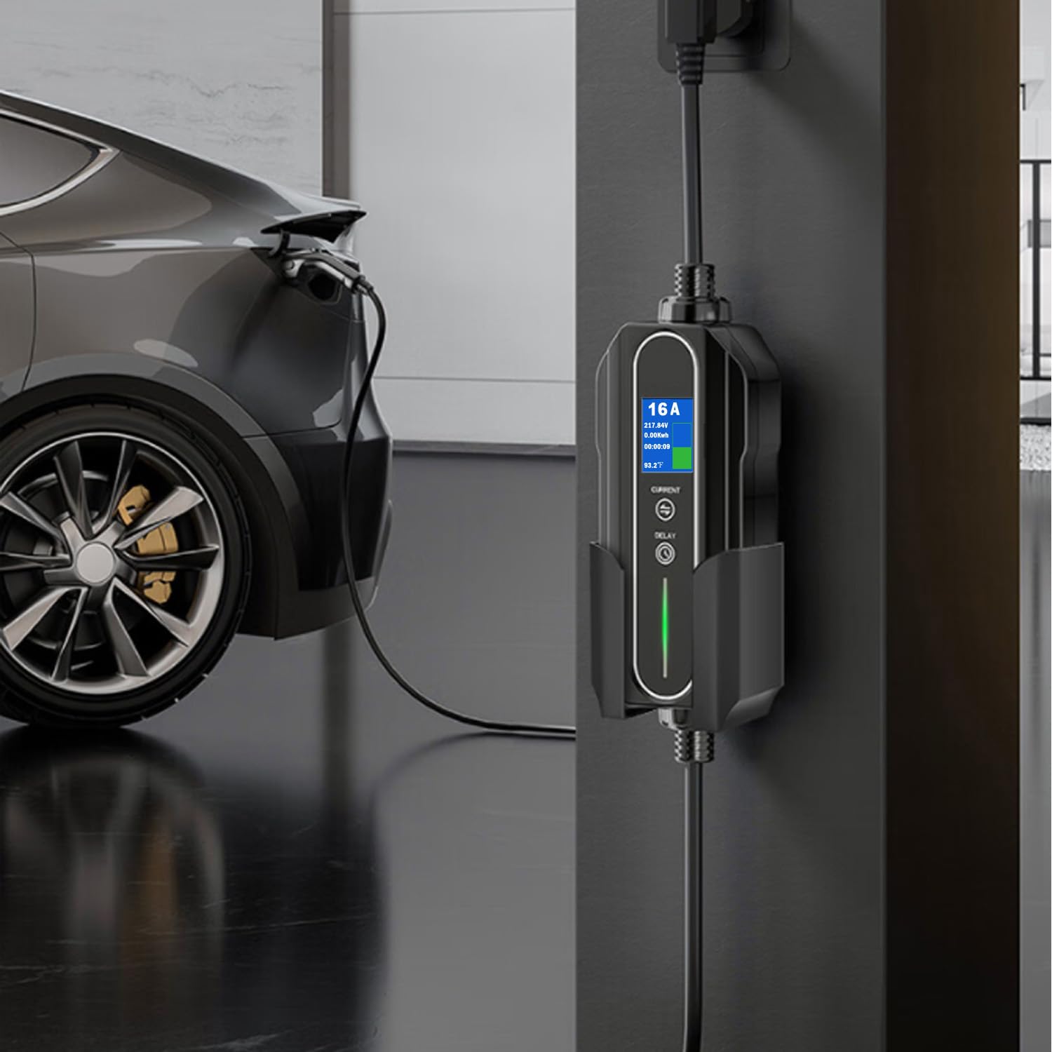 Cable de Carga Tipo 2 Schuko a Tipo 2 3,6 kW | 16 A | Schuko a Tipo 2 | 5 m | Cable de Carga Universal Tipo 2 Cable de Carga Adecuado para Eurocars EV-EVSE IEC 62196 Universal