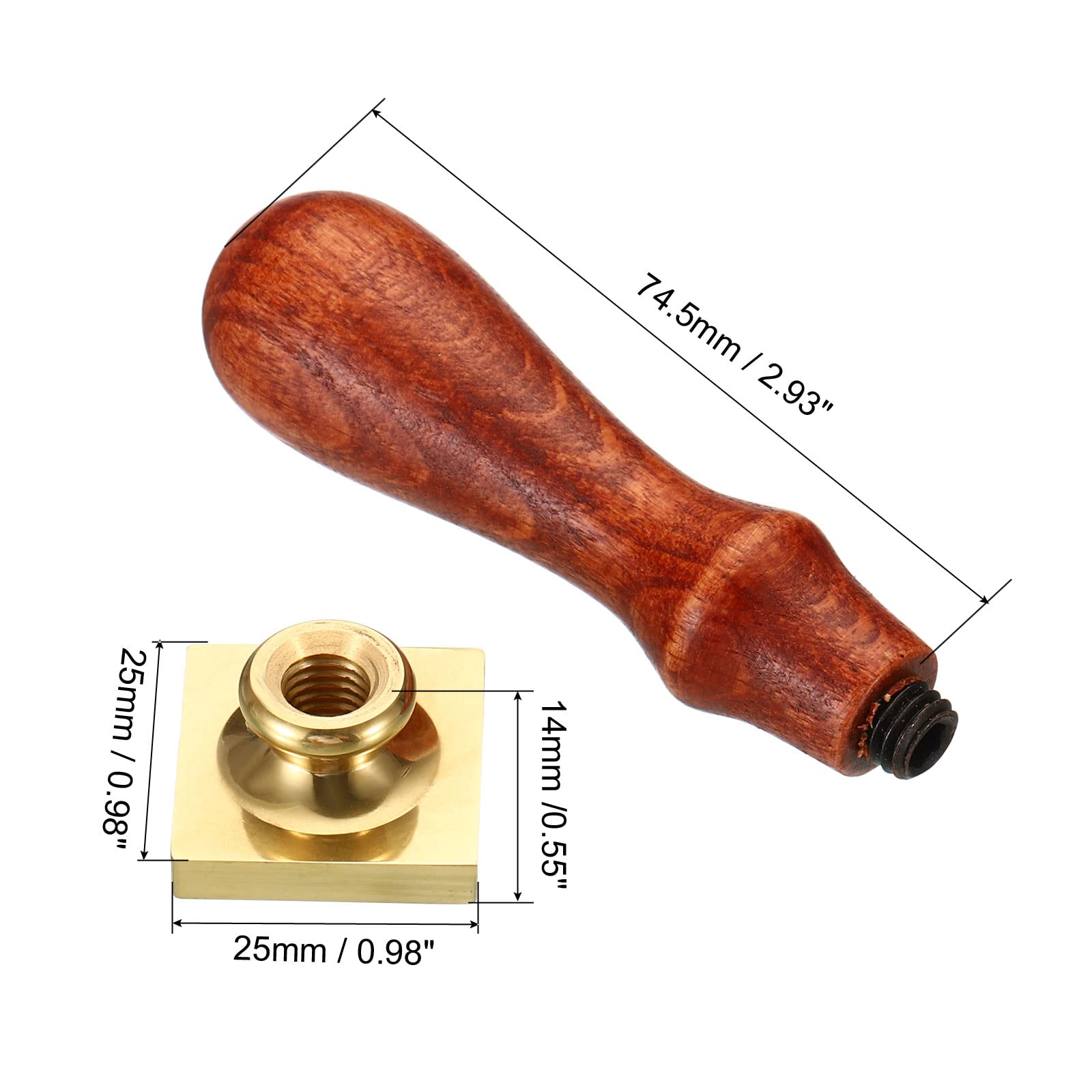 PATIKIL 25mm Square Blank Wax Seal Stamp - Image 2