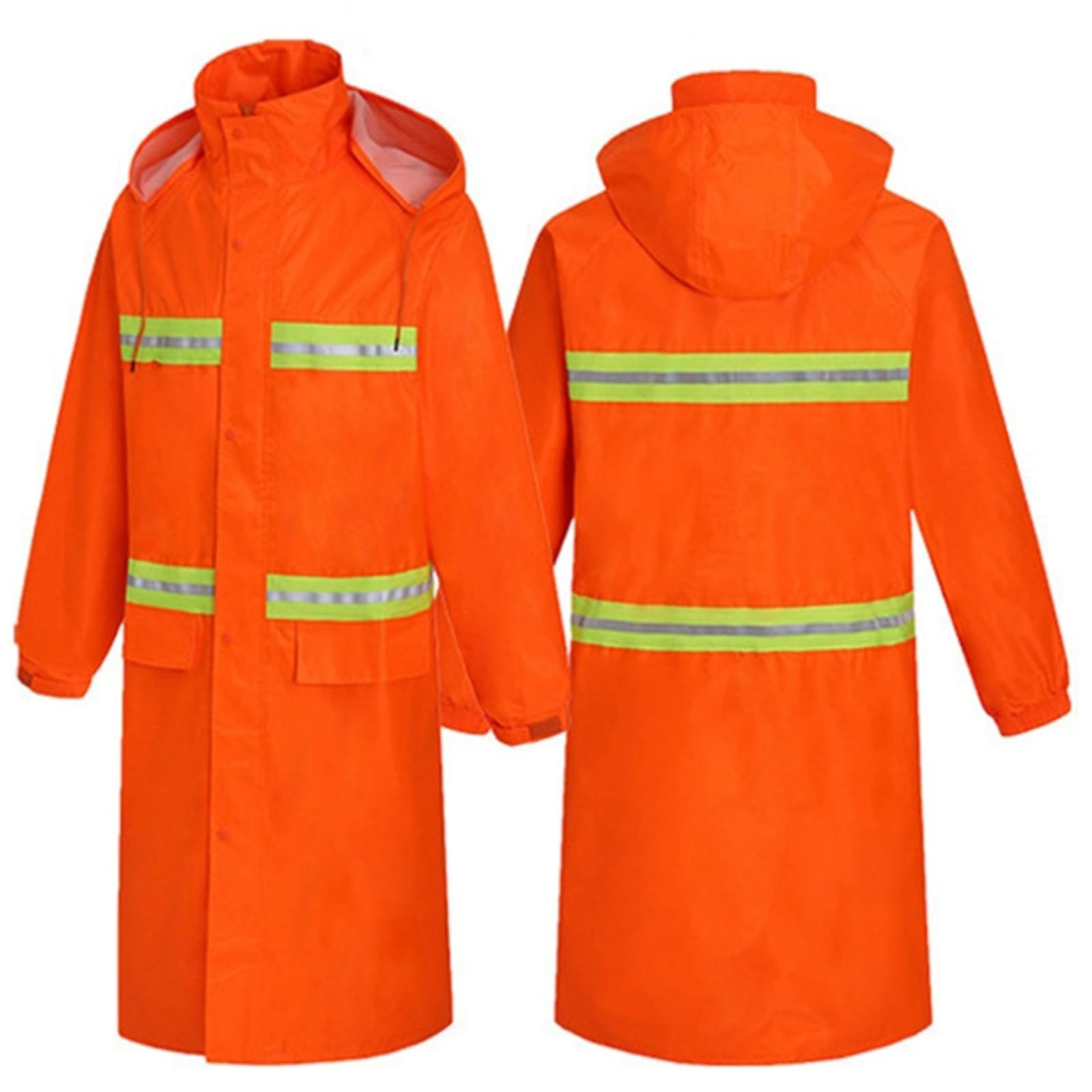 Manteau de pluie longue à capuche dissimulée haute visibilité pour travaux de construction, vêtements de travail, équipement de camping