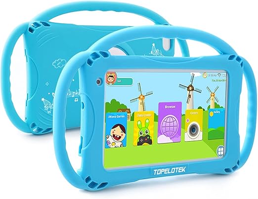 TOPELOTEK Kids Tablet 7inch Tablet for Kids 3-7 with with Case Included, 32GB Storage, Parent Control, Education App, WiFi Camera, Netflix YouTube