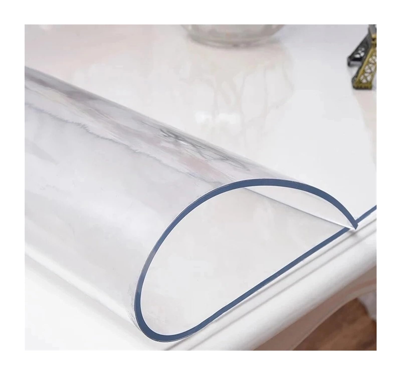 Clear Table Protector PVC Waterproof Tablecloth Transparent With Pattern Kitchen Table Cover Oilcloth Soft Glass(3.0MM,50X200CM)