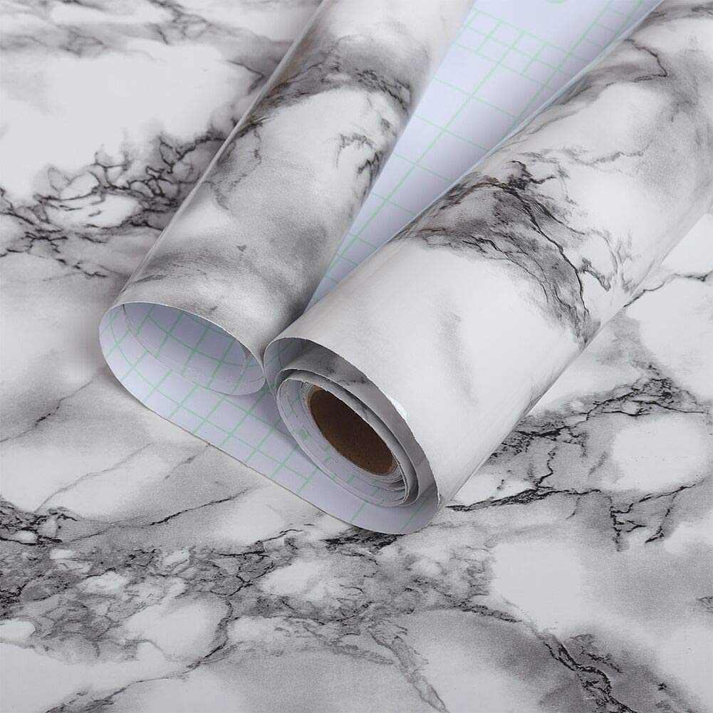 Carta Adesiva Effetto Marmo Beige | Pellicola Autoadesiva Per Pareti E Mobili | Impermeabile E Facile Da Applicare | 40cm X 300cm - Foto 5