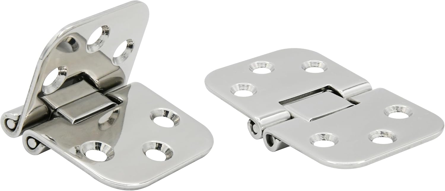 Vinland Marine Square Flush Mount Hinges 2-3/4" * 1-5/8", Cast 316 Stainless Steel, Boat Hatch Hinges, Flat Hinges Flush Mount Marine Hinges Stainless Steel Hinges Marine Grade Stainless Hinges Marine
