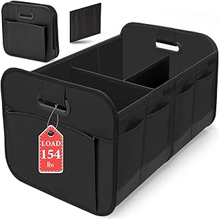 aichilra Car Boot Organiser, Collapsible Car Storage with Handle, Waterproof Storage Box, Multiple Compartments, Interior Vent Bag for Truck, SUV, Jeep