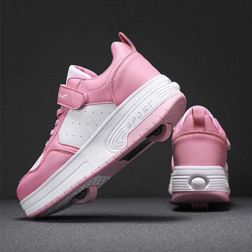 Hiseng Schuhe mit Rollen für Mädchen 28-40 EU, Schuhe mit Rollen für Jungen Rollschuhe Schuhe 2-in-1 Roller Schuhe Schuhe mit Rollen Kinder Outdoor Turnschuhe Turnschuhe mit Rollen Versenkbarer