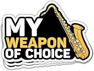 ULTRAVUTT 3Pcs - My Weapon of Choice Saxophone Sticker Jazz Musical Instrument Sax Stickers Saxophone Stickers Gift Decorations for Laptop Computer Water Bottle Accessory Bumper Helmet, Sticker 3