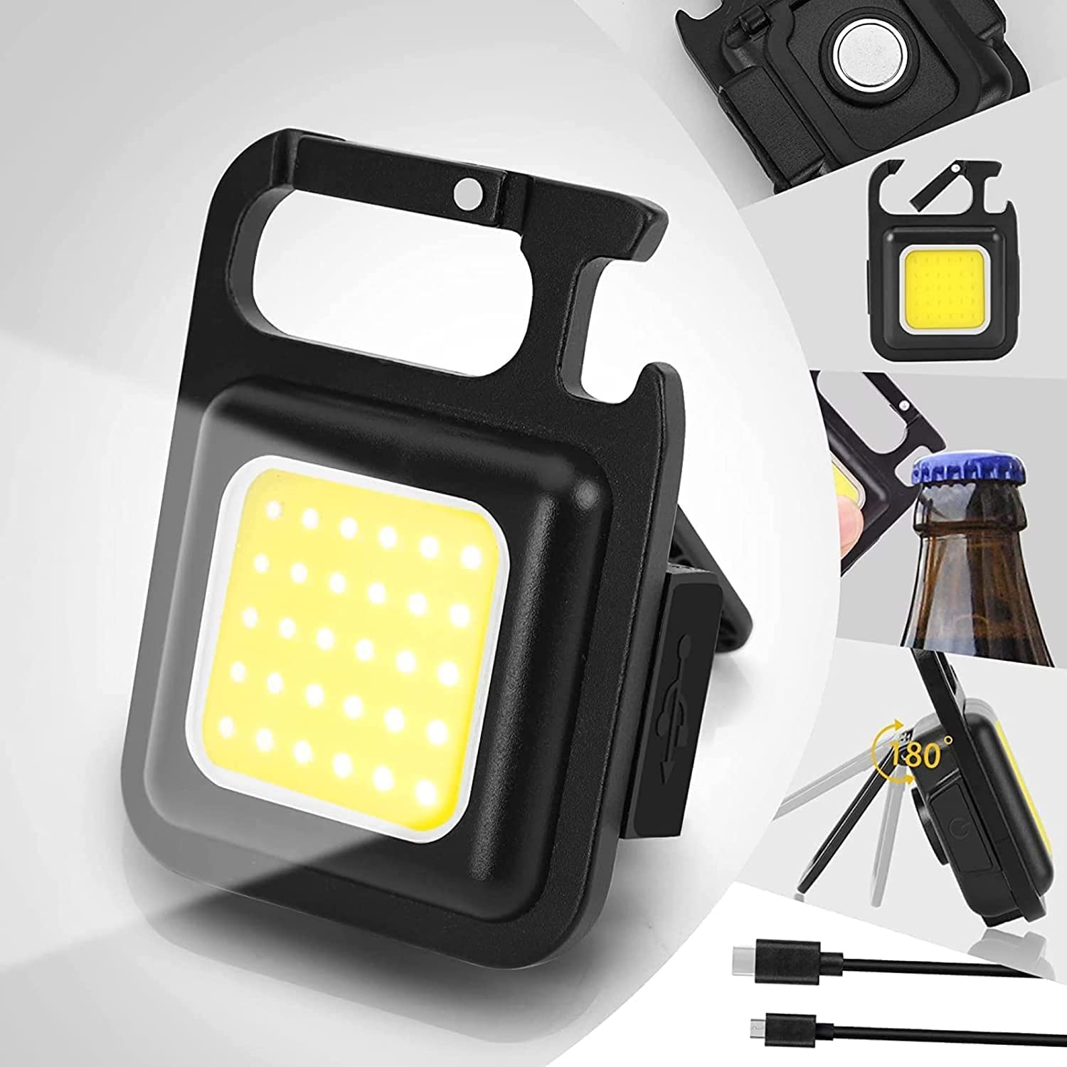 Rangwell NX Small LED Flashlight 800 Lumens COB Rechargeable Keychain Mini Flashlight 4 Light Modes Portable Pocket Light with Folding Bracket Bottle Opener and Magnet Base - R102 (B0BV6RX82Q) Amazon Price History, Amazon Price Tracker