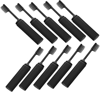 NIYANGLE 10 Piezas cepillo de portátil mochilero plegable bolsillo cepillos de de viaje cepillo de de viaje cepillo de de baño páginas Black