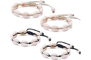 4 Pack Cowrie Shell Bracelets: Unique and Vibrant Sea-Inspired Adornments