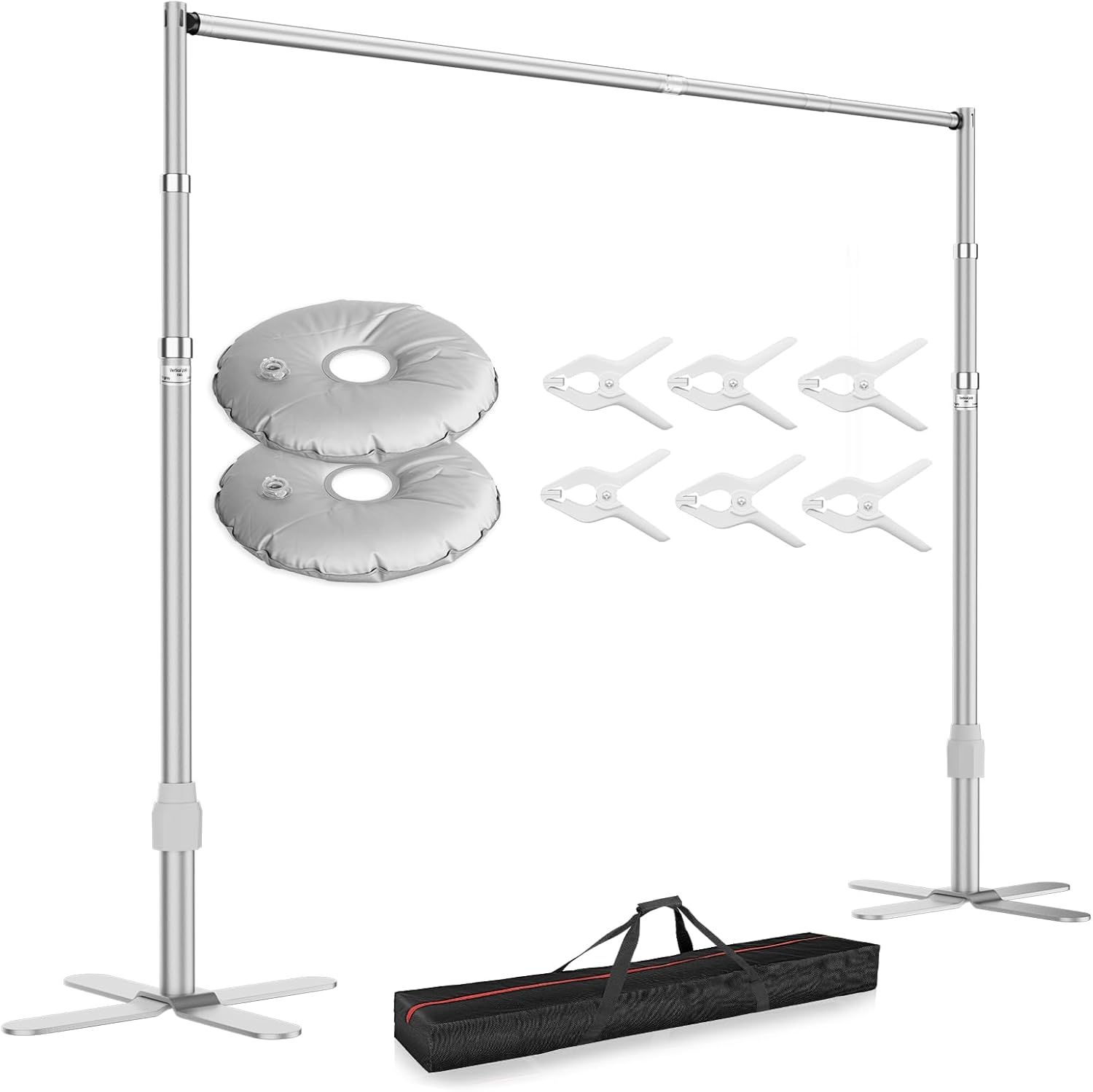EMART Backdrop Stand Heavy Duty 10x10Ft, Pipe and Drape Background Frame Kit with X-Shaped Base, Adjustable Photo Booth Back Drop Stand for Party Wedding Birthday Decoration