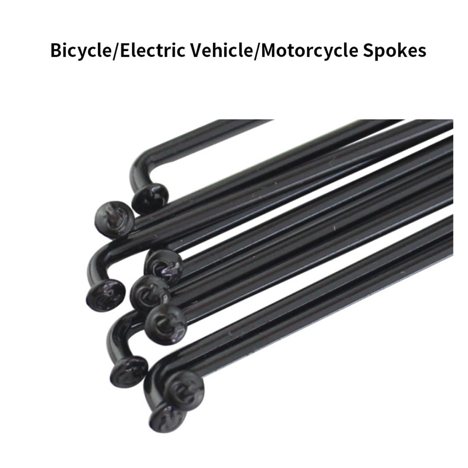 36 radios de acero para bicicleta de montaña/carretera 14G, color negro, 170 mm-300 mm