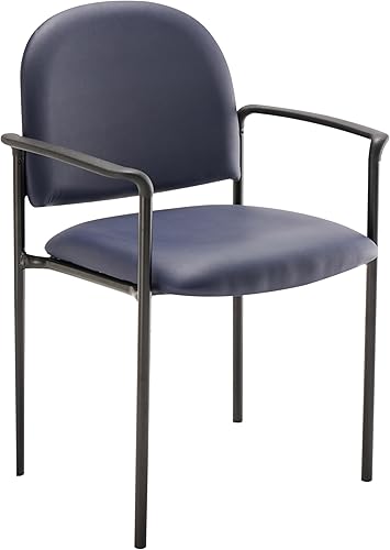 Miniatura 19 de Flash Furniture Tiffany - Silla de recepción lateral con reposabrazos acolchados, silla apilable de vinilo para sala de espera para uso comercial o