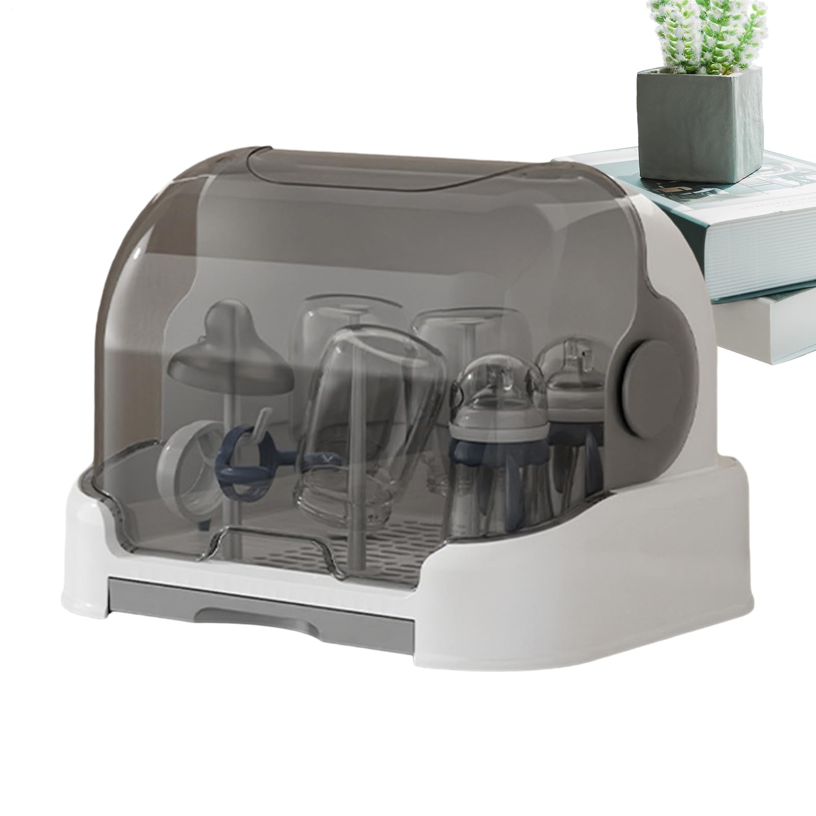 Generisch Babyflaschen Organizer, Staubdicht Von Babyflaschen Aufbewahrungsbox Mit Deckel Und Abnehmbares Abflussschale, Pflege -Besteck Box, Für Die Lagerung des Küchenschranks