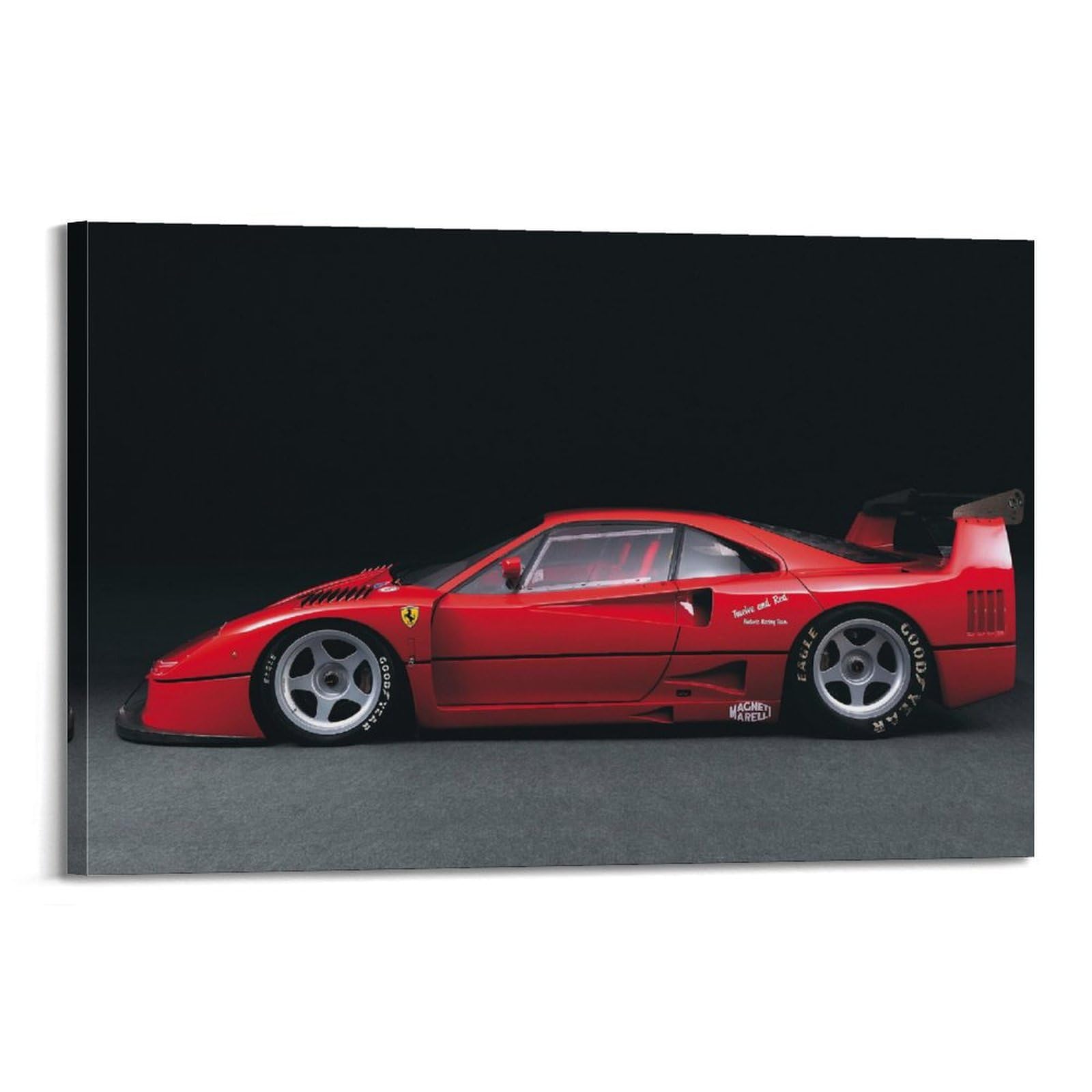 QLLS Racing Car Poster for Ferrari F40 Super Car Decorative Canvas Family Bedroom Artwork Picture Painting 12x18inch(30x45cm)