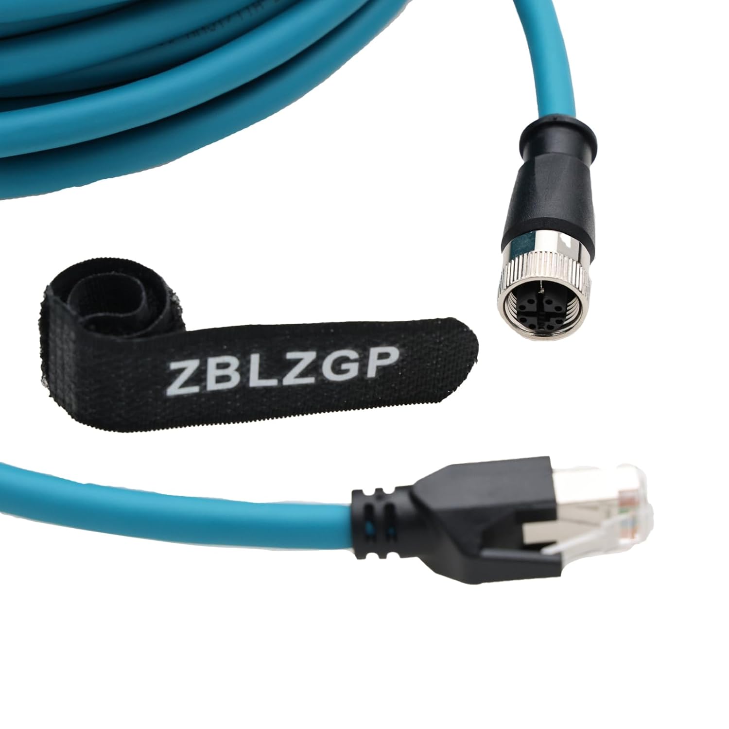 Industrial-Grade M12 X-Code 8-Pin Female to RJ45 Cable,Shielded Anti-Interference, IP67, CAT6A 10Gbps, for Cisco IE3400 Switches, Train Control Systems & Rail Transit Equipment​30M