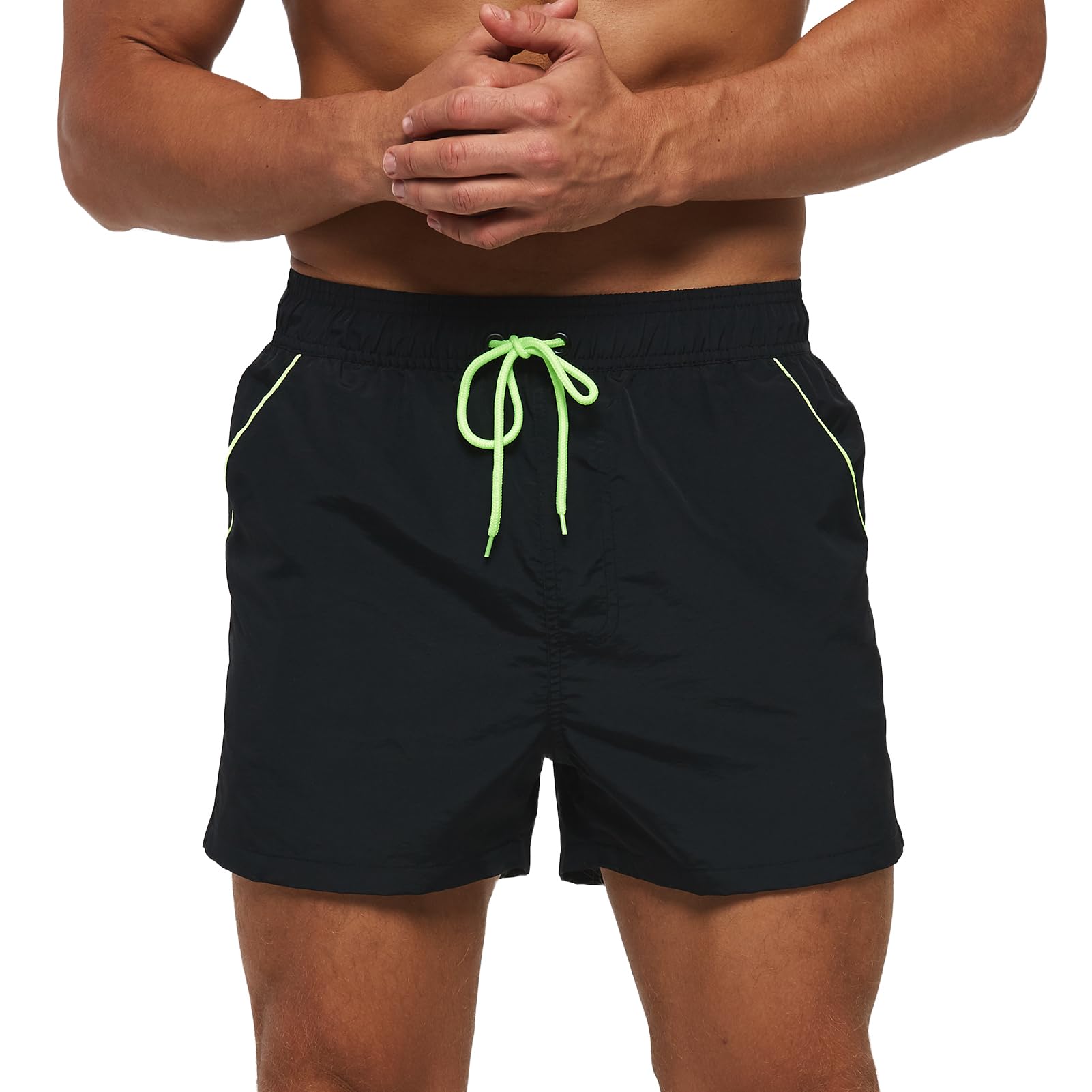 Donason Bañador Hombre Traje de Baño Secado Rápido Bañadores de Natación Hombres Shorts de Baño Pantalones Cortos de Playa con Forro de Malla y 3 Bolsillos