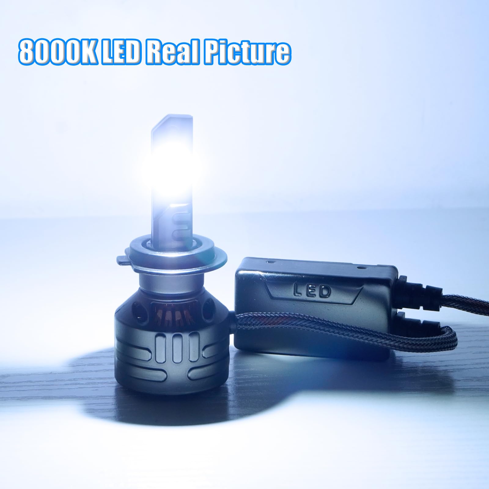 D-Lumina H7 LED Canbus Bulbs 160W 24000LM 8000K 500% Bright,Thick Copper Tube Cooling,LED Lamp Lights-Pack of 2