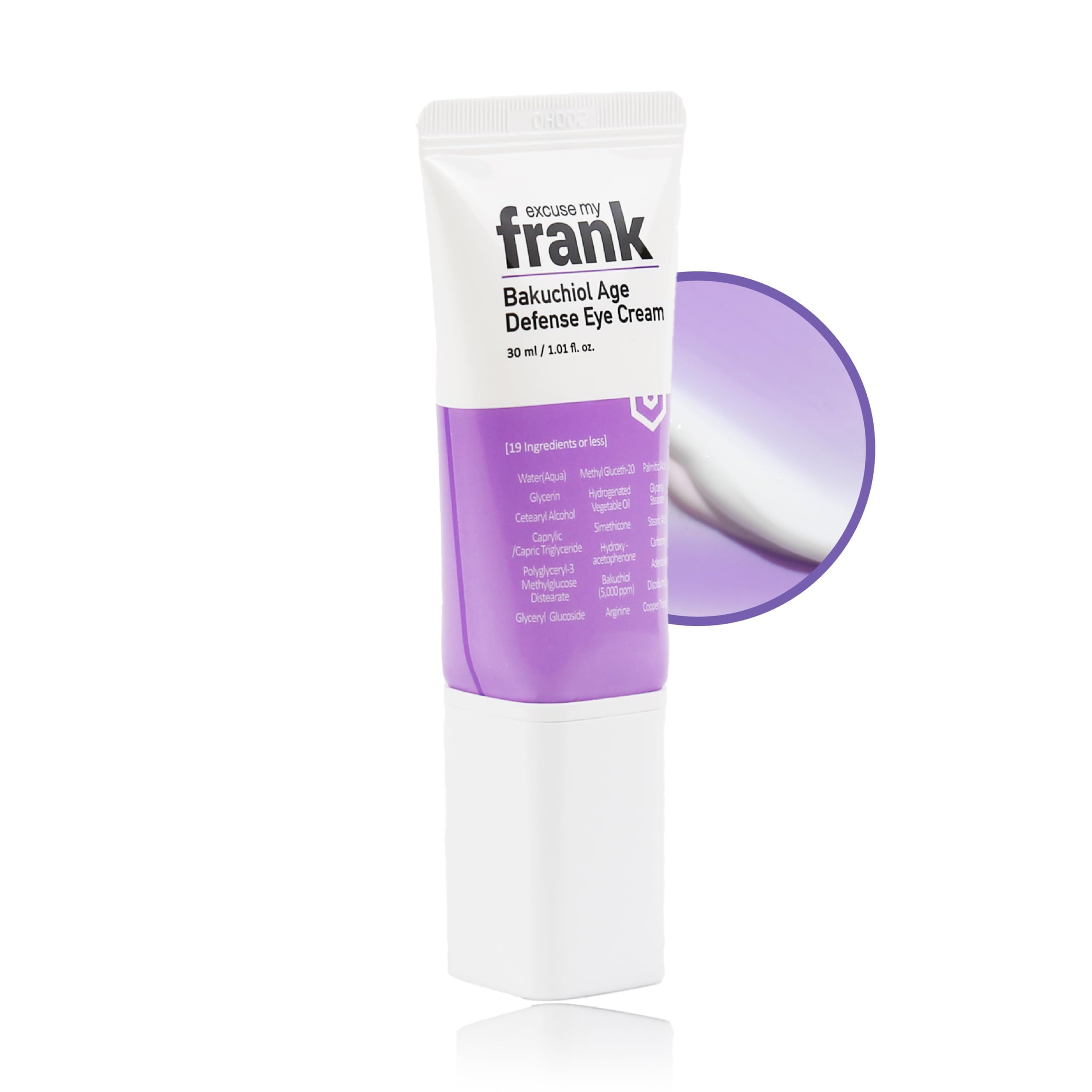 Excuse My Frank Bakuchiol Age Defense Eye Cream Correction for Puffy Eye Bags Fine Lines Dark Circles Wrinkles, Korean Skin Care