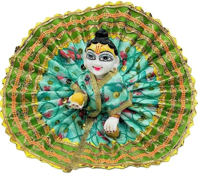 Laddu Gopal Thakur Ji Beautiful Dress (Green, 6)