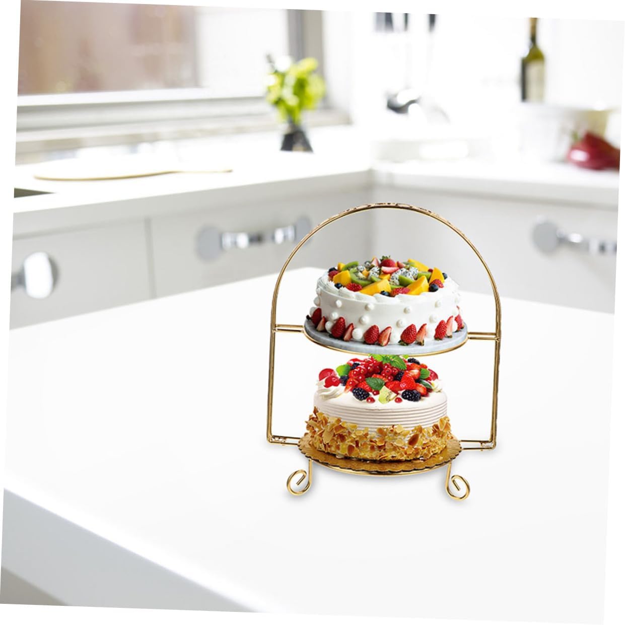 Elegant Cake Display Rack with Reusable Plates Lightweight Dessert Storage Stand for Cupcakes Fruits Cookies Snacks at Parties and Events