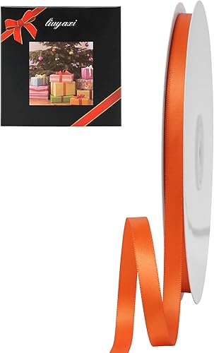 Miniatura 28 de LIUYAXI Cinta de satén roja de doble cara, 1/4 pulgadas x 50 yardas continuas, cintas finas perfectas para envolver regalos, tarjetas de invitación