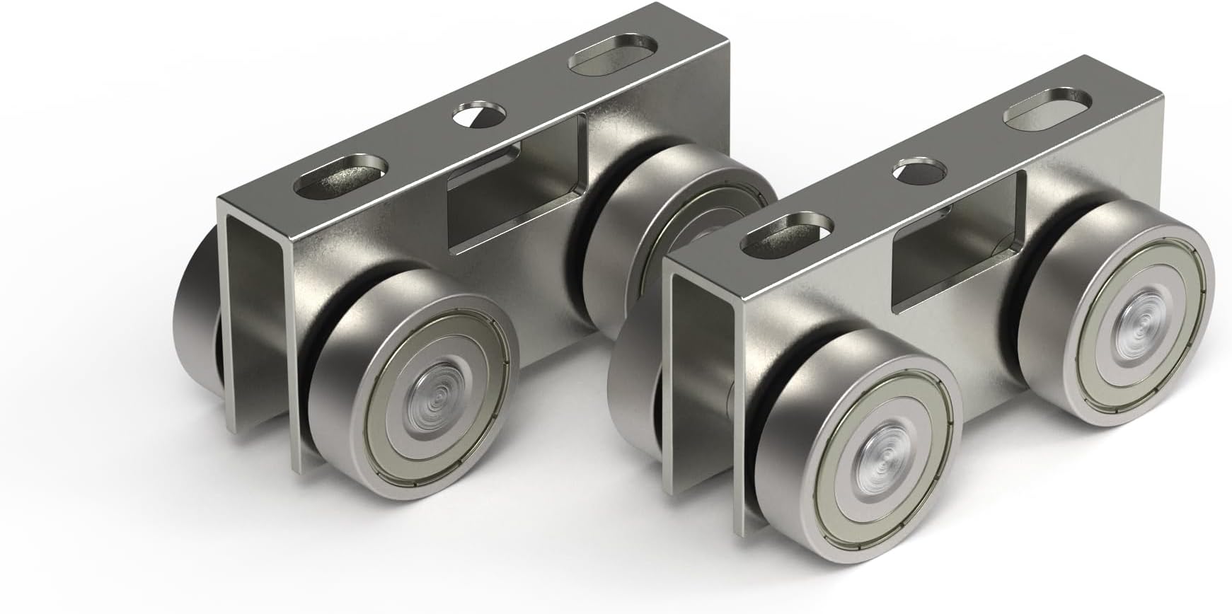 4 Wheel Light Duty Trolley Assembly for All 1-5/8" or Taller Strut Channel Set of 2