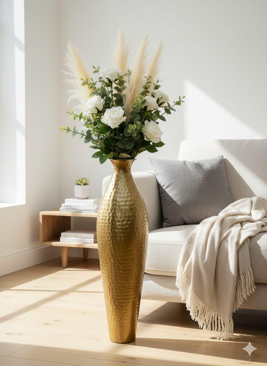 Metal Flower Vase - 24 Inch Home Decor -4