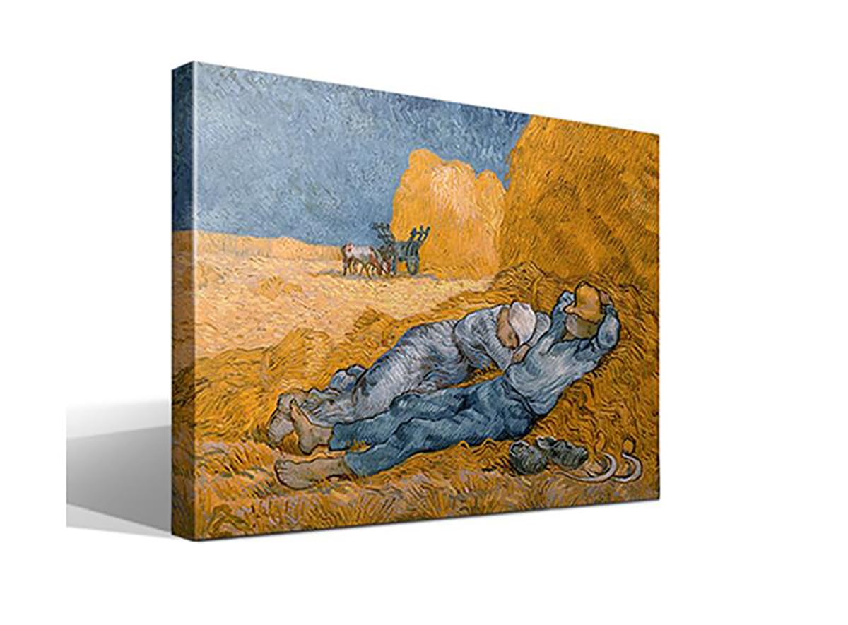 La Siesta | Vincent van Gogh | Postimpresionismo | Cuadro Canvas Wall Art | Impresión Giclée lienzo algodón puro | Bastidor 3cm | 40x55cm