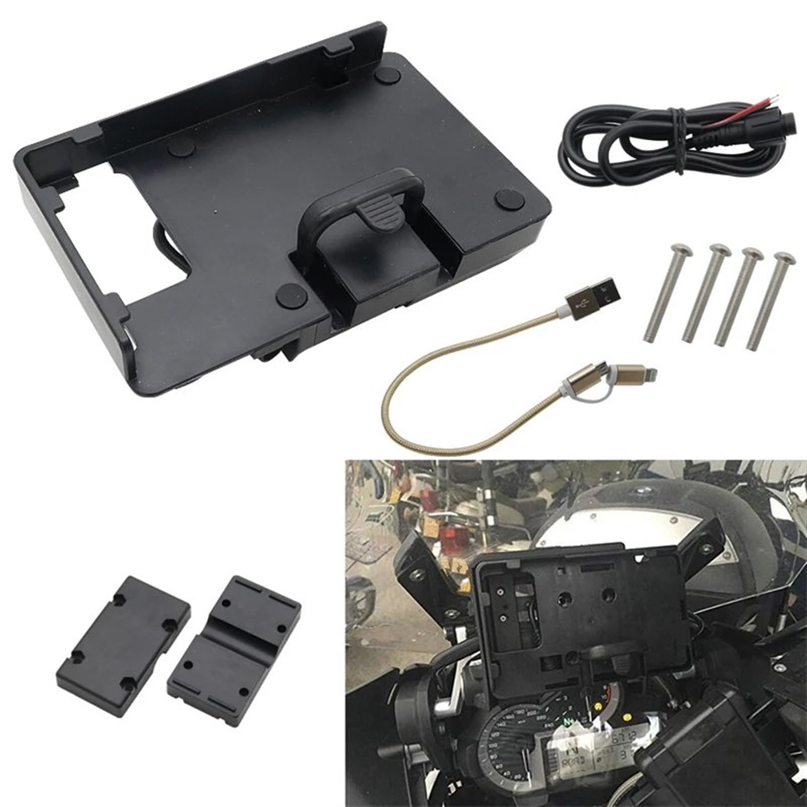 Soporte Móvil Moto para R1200GS R1200 GS CRF1000L para ADV 800GS Navegador GPS Portátil Cargador USB Soporte Navegación Teléfono Motocicleta Soporte Teléfono Bici