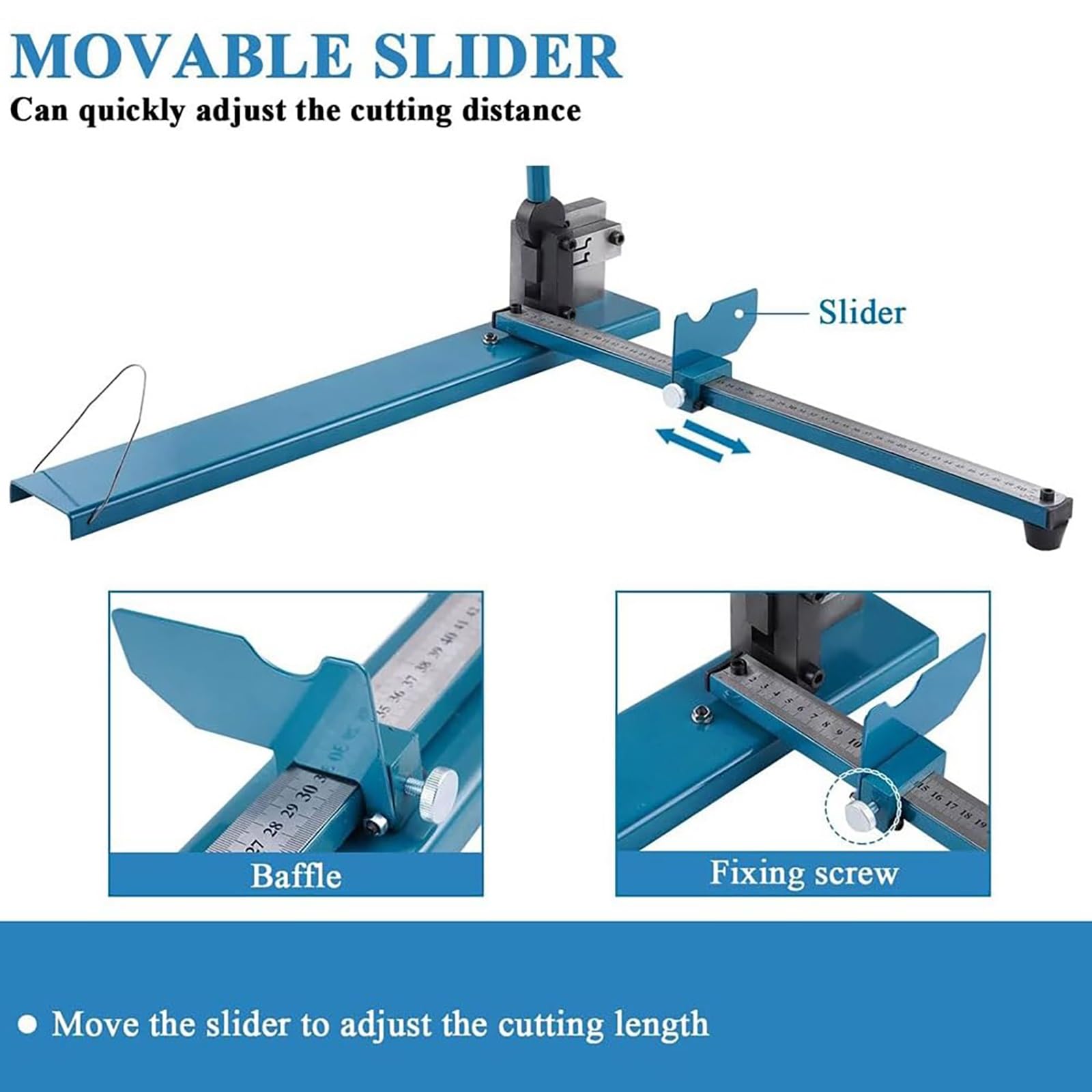 Cortadora de riel de doble ranura para acero y aluminio, incluye regla para cortes precisos, corta eficientemente ancho y altura para un rendimiento óptimo