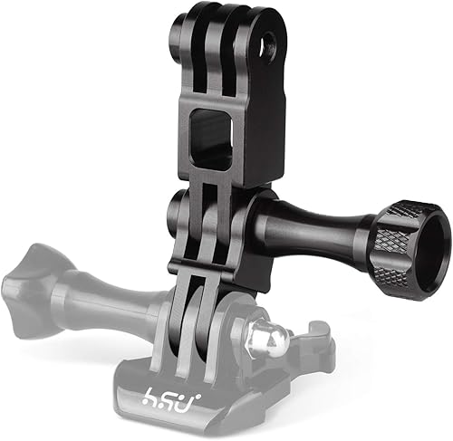 Miniatura 4 de HSU Brazo de ajuste de aluminio para juntas rectas y soporte de cámara de rotación de 360 grados para GoPro Hero 10/9/8/7/6/5 Negro, sesión 5/4,