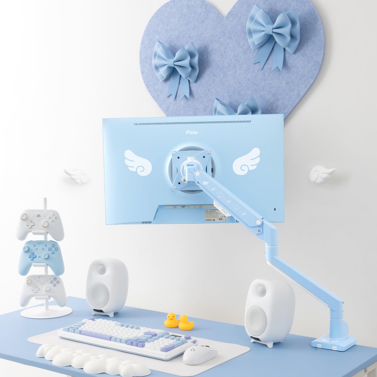 Amazon.co.jp: Pixio モニターアーム PS1S Wave ピンク デビル