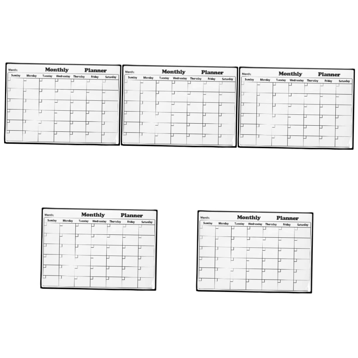 SEWACC 5stücke Magnetischer Abwischbarer Kühlschrank Kalender Erasable Whiteboard Monatsplaner Für Familienorganisation Marker Wiederverwendbar Für To-do-listen Und Essensplanung
