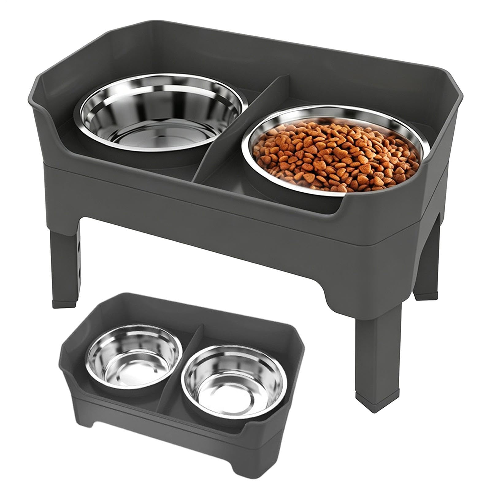 Comederos Elevados para Perros Estación De Alimentación De Acero Inoxidable | Set De Comida Y Agua Para Perros Para Mascotas Cachorros Comer Beber Entrenar Exteriores Cocina Viaje Patio Jardín