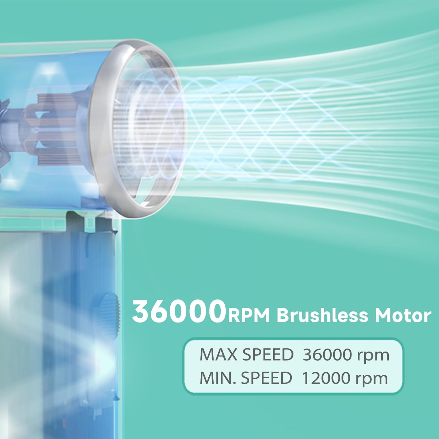 Kica Jetfan Mini-Handheld Portable Turbo Fan,Rechargeable Personal Fan,Stepless Speed Control,13Hrs Long-Lasting,Pocket-Sized Small Lightweight Jet fan for Travel/Outdoors Cooling,Green