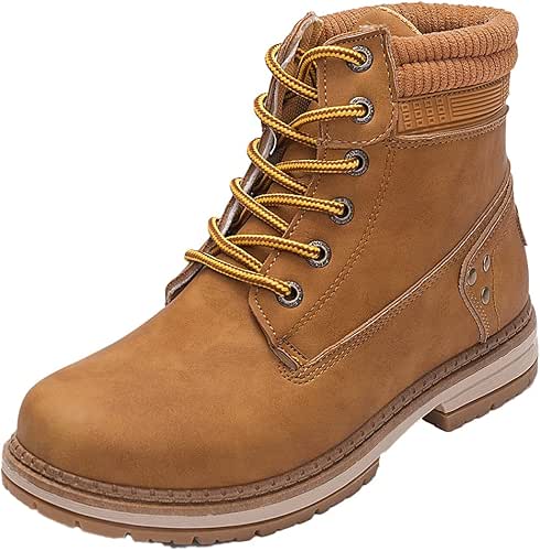 Athlefit Women's Work Waterproof Hiking Combat Boots Lace up Low