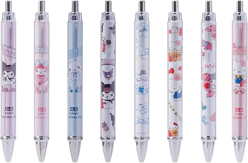 QUQMDKL 5 bolígrafos de gatito con 4 bolígrafos de gel de dibujos animados de gatito de tinta negra de 0.020 in, regalo escolar para estudiantes