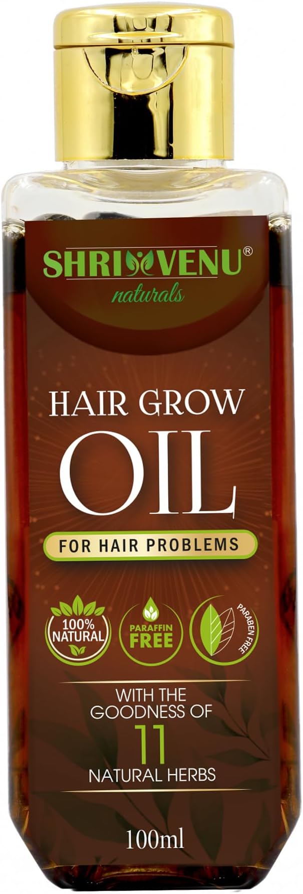 Shrivenu Ayurvedic Anti-Hairfall Oil | Boosts Hair Growth & Strengthens Roots | Enriched with Pure Coconut & Castor Oil | Herbal Nourishment for Thick, Healthy Hair | 100ml.