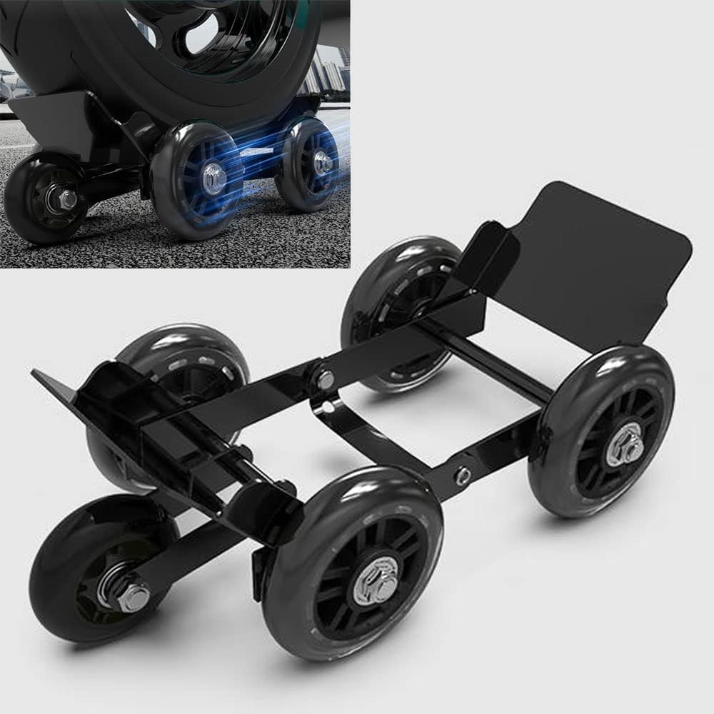Suicune Tire Wheel Dolly, Emergency Tire Roller Move Tool with 5 Wheels for Heavy Duty Motorcycle Tricycle Flat Tire Booster Trolly-image-9