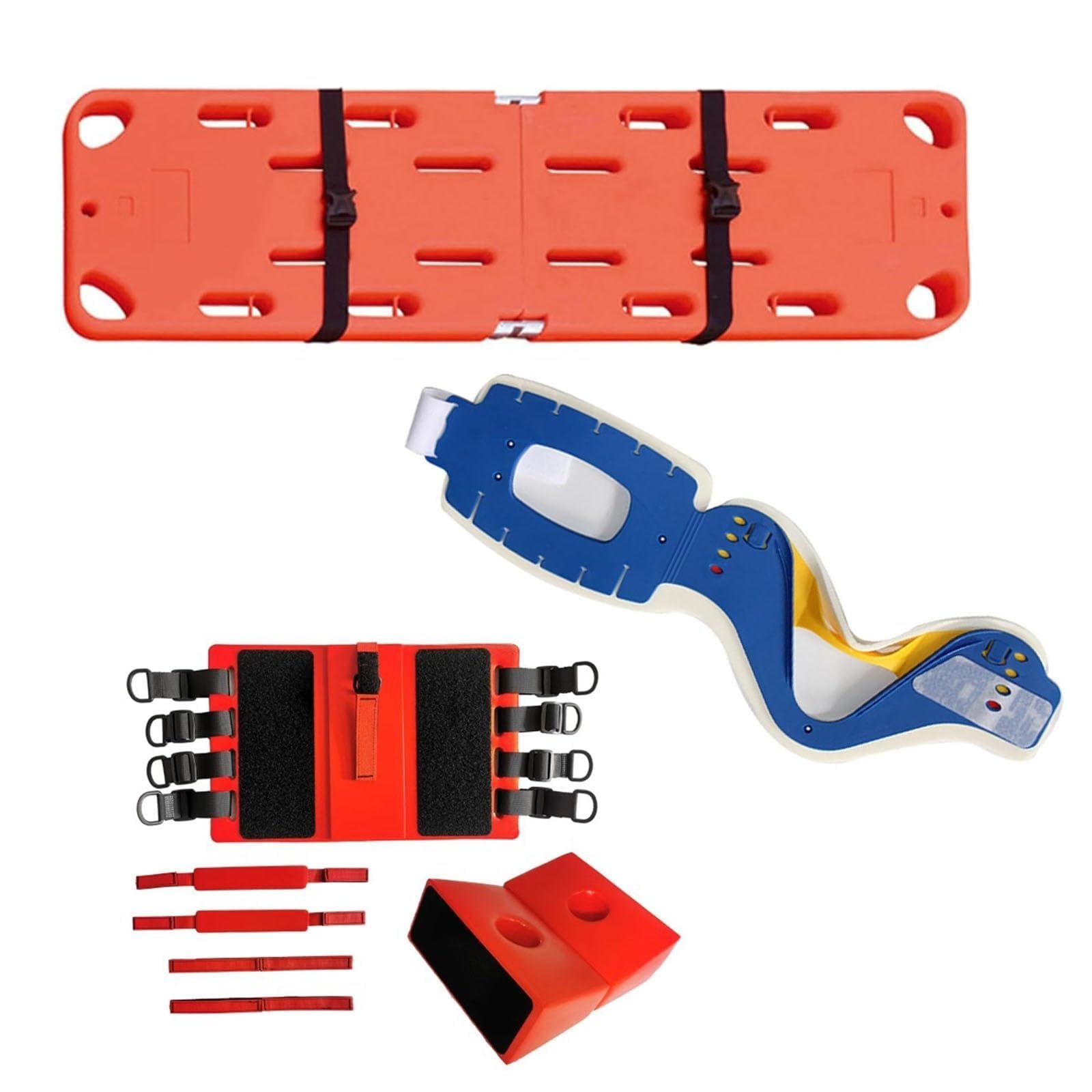 QICBYING Gurney Lightweight Floating Spine Board For Water Rescue, Compact Stretcher Backboard Rescue Kit, For Beach/Pool/River Emergencies, With Head Neck Immobilization