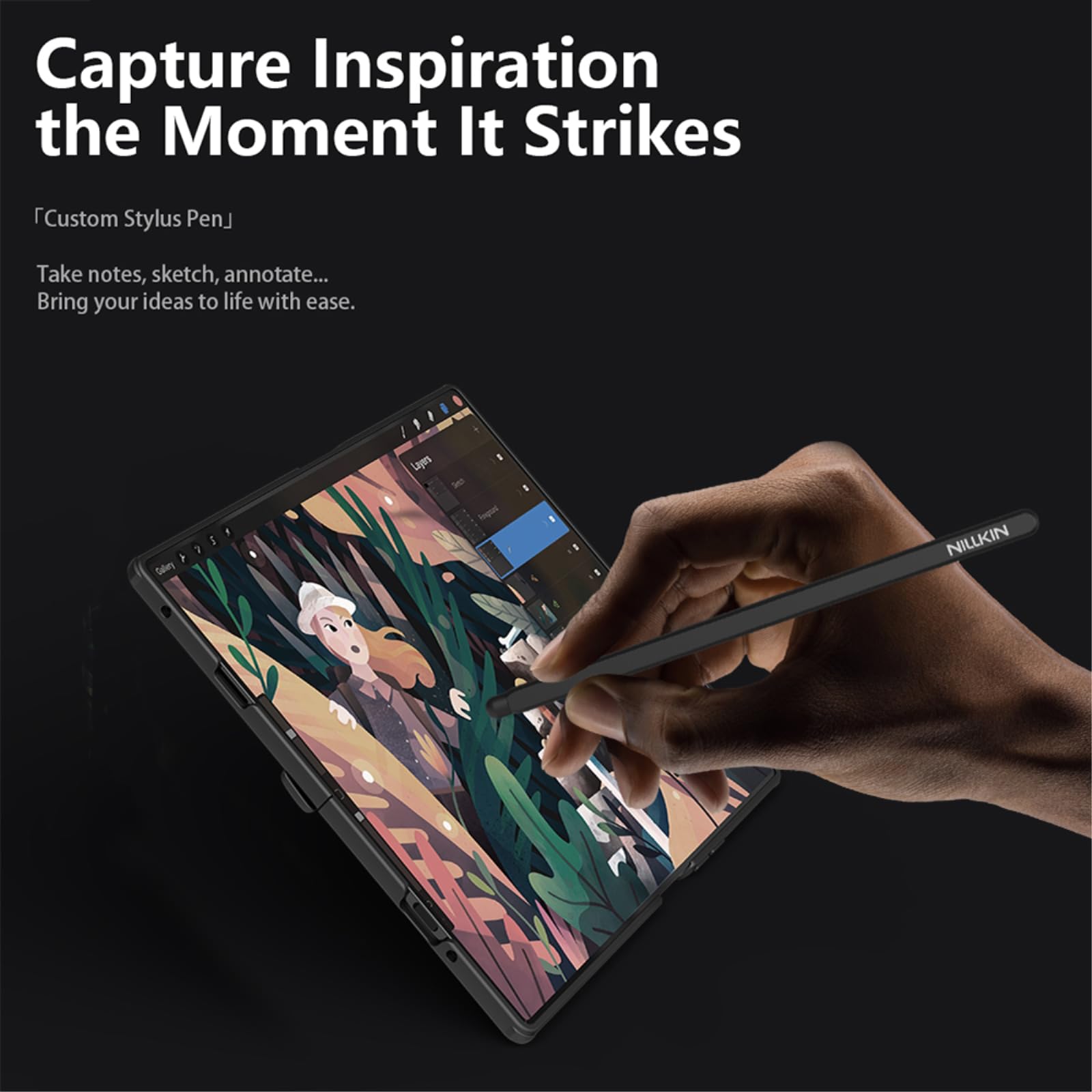 Funda para teléfono móvil magnética para Galaxy Z Fold 7, diseño Camshield, protección de cámara, funda plegable con soporte, con bolígrafo, para 7