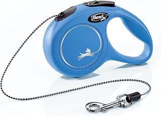 FLEXI New Classic Extra Small Cord Retractable Dog Leash for Small Dogs up to 18 lbs. – 10 ft., Blue | Tangle-Free Pet Walking Leash with One-Handed Brake, Pause, Lock | German Quality Product
