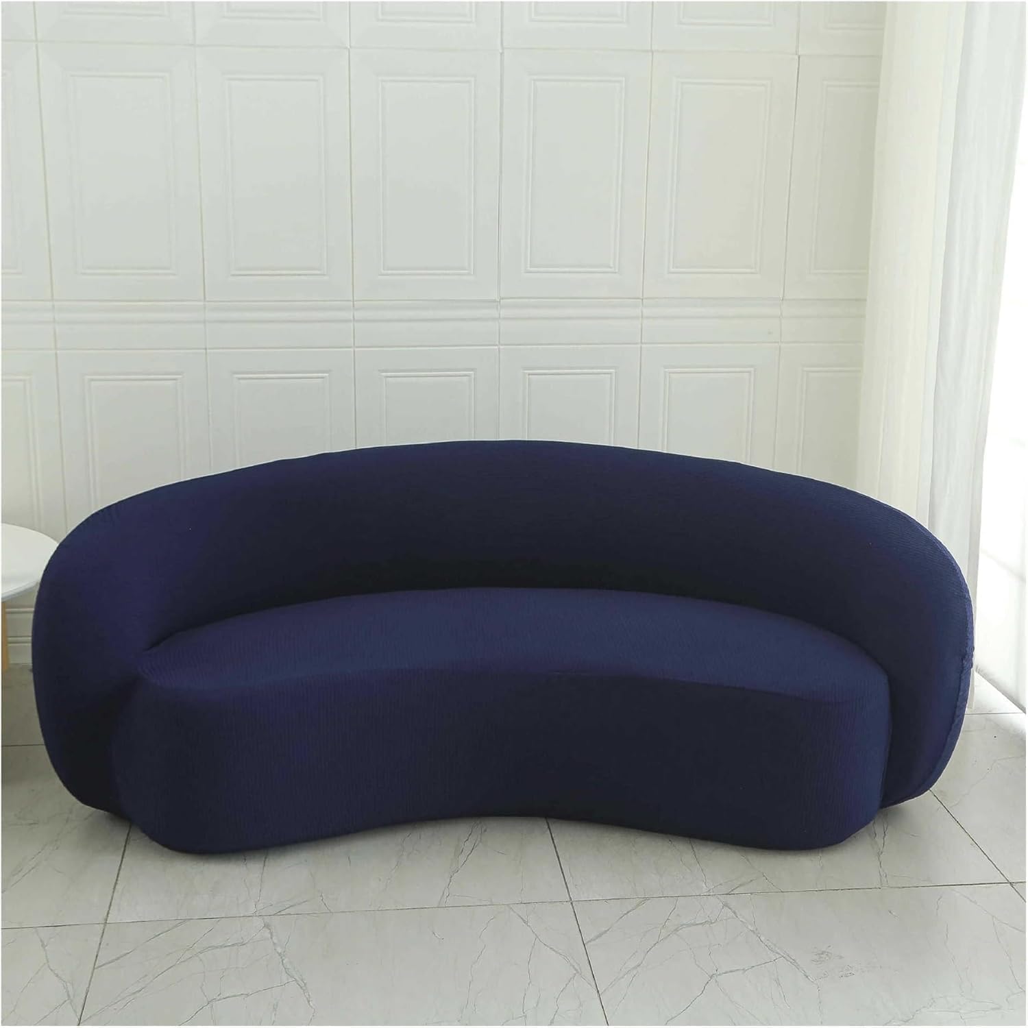 Copertura per Divano Curvo a Semicerchio Elasticizzata, Copertura per Divano Curvo Antiscivolo Moderna,F